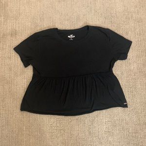 Small Black Hollister Frilled Top
